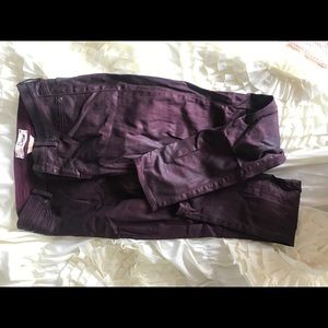 Waxy Maroon Low Rise Skinny Pant